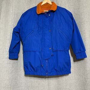 Vintage London Fog Coat Men Medium Blue Orange Zipper Lined Puffer Chore Jacket‎